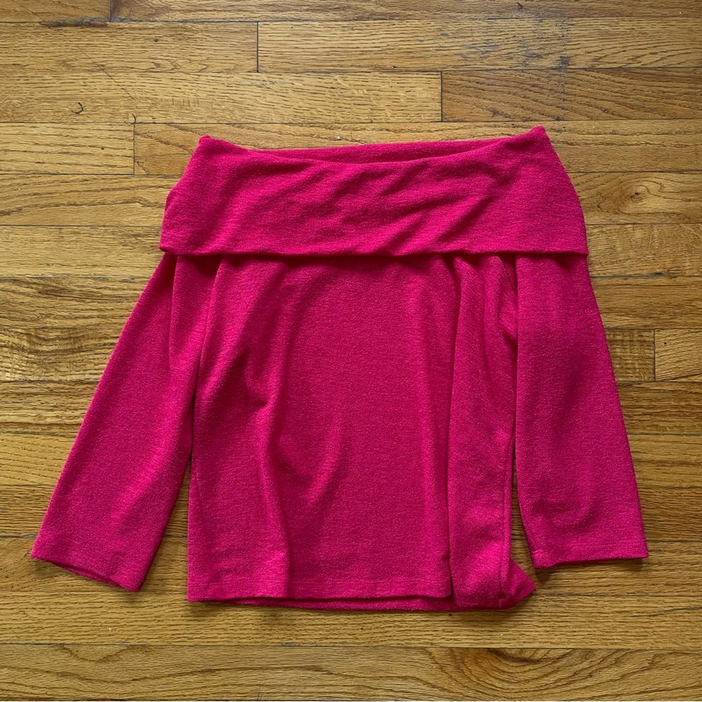 Vintage Fuchsia Off the Shoulder Top
